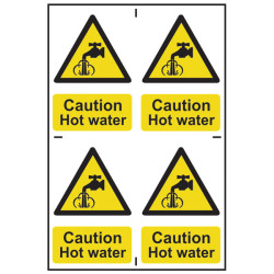 Scan 1309 Caution Hot Water - PVC 200 x 300mm