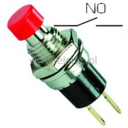 Przeł. przycisk chwilowy okrągły NO czer h=28,84