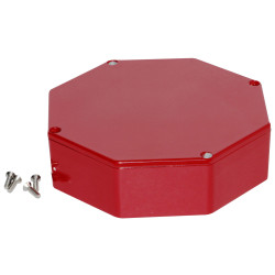 Hammond 1590STPCRD Stomp Box Diecast Enclosure Octagon 133 x 133 x 39 Red