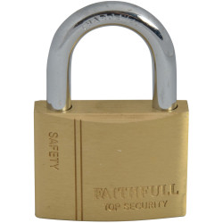 Faithfull BC0450 Brass Padlock 50mm 3 Keys