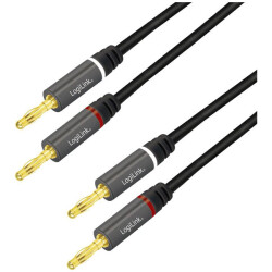 LogiLink CA1210 Audio/phono Cable 3.0 m Black Shielded, Colour-coded
