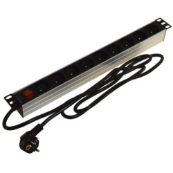 Listwa zasilająca 1U 19cali 9 gniazd wyłącznik