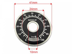 5szt. SKALA TARCZA DO POTENCJOMETRU 0-100 41MM