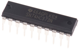 Przerzutnik, typu D, SN74HC373N, THT, 8bit-Bit, 20-Pin, PDIP, wy: 3 stanowe, Texas Instruments