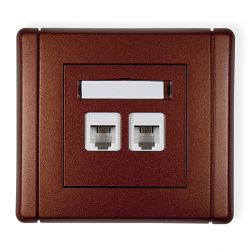 Gniazdo telefoniczne podwójne 2xRJ11, 4-stykowe, beznarzędziowe