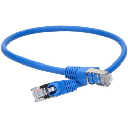 TruConnect TRUP6A0.50BL 0.5mtr CAT 6A S/FTP LSZH Full Copper Patch Lead - Blue