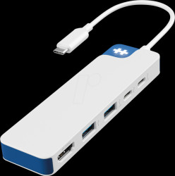 HD4101BUGL Port replicator/docking station, USB-C, 5 ports, blue