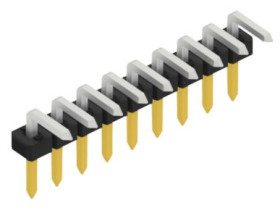 Pin header, 9 pole, pitch 2 mm, angled, black, SLY30359S