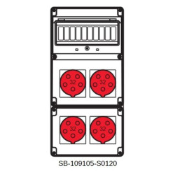 Rozdzielnica 4x5x32A INA=32A IP54 SB-109105-S0120-54