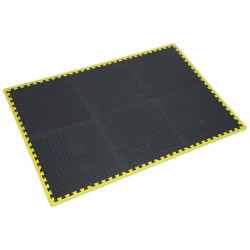 Sealey MIC1218Y3 Interlocking Comfort Workshop Mat 1240 x 1825mm - Hi-Vis Edges