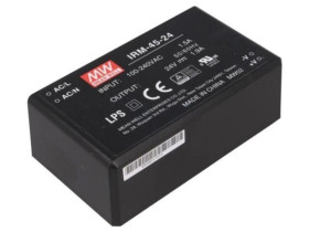 IRM-45-24 Przetwornica AC/DC, 45,6W, Napięcie wejściowe: 85÷264VAC, 24VDC, Iwyj: 1900mA