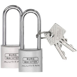 Burg W&#xE4;chter 36141 PADLOCK DUO 770 20 4 Keys Keyed-Alike Aluminium