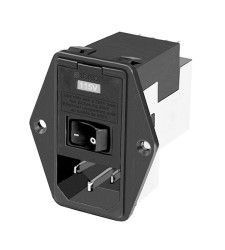 Gniazdo zasilające IEC z filtrem przeciwzakłóceniowym2 6A C14 TE Connectivity Montaż na kołnierzu 5 x 20mm