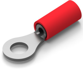 Insulated ring cable lug, 0.3-1.42 mm², AWG 22, 4.17 mm, M4, red, 8-31890-1