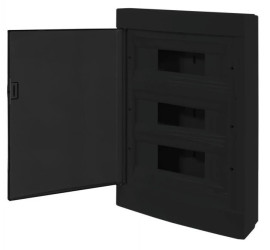 Rozdzielnica modułowa natynkowa 3x12 IP40 czarna CZRM-NT-36T
