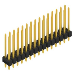 Pin header, 30 pole, pitch 2.54 mm, straight, black, 10055494
