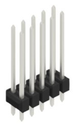 Pin header, 10 pole, pitch 2.54 mm, straight, black, 10055576