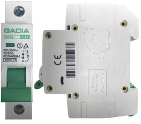 Bezpiecznik Nadmiarowo Prądowy Wyłącznik Nadprądowy 1P 6kA C 32A Eska Gacia