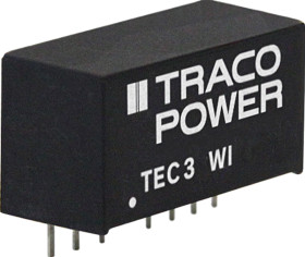 TEC 3-2412WI DC/DC converter TEC 3WI, 3 W, 9-36/12.0 VDC, SIL-8