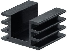 Extruded heatsink, (L x W x H) 37.5 x 32 x 20 mm, 10 K/W, black anodized, 10022570