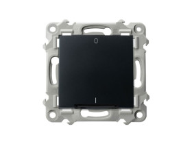 SZAFIR Wyłącznik dwubiegunowy z podświetleniem niebieskim czarny metalik ŁP-11ZS/m/33 OSPEL