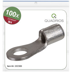 Quadrios 23C506 Ring Terminal 4 mm² Hole Ø4.3mm Non-Insulated 100pcs