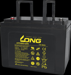 KPH80-12N-M Rechargeable AGM battery, 12 V, 80 Ah, long-life
