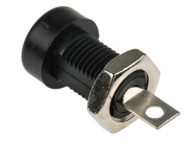 Gniazdo bananowe Żeński Połączenie lutowane typ Gniazdo bananowe Czarny 15A Cinch rozmiar 4 mm