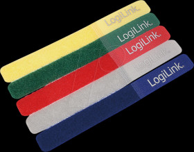 KAB0008 Cable tie (Velcro), PA66, 5 pcs., mixed color, W:20 mm, L: 180 m