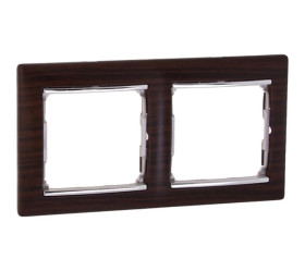 VALENA Ramka podwójna pozioma wenge/srebro 770372