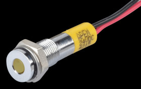 Q8F3CXXY24E Indicator LED, 24 V DC, 8 mm, wired, yellow/BrC