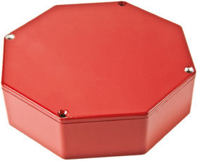 Obudowa Aluminium odlewane szerokość zew. 132,8 mm długość zew. 132,8 mm wys. zew. 39,2 mm Hammond IP54 Czerwony