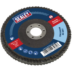 Sealey FD10080 Flap Disc Zirconium &#xD8;100mm &#xD8;16mm Bore 80Grit