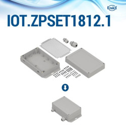 IOT.ZPSET1812.2 PC - Zestaw iot.zpset1812 do montażu płytek sbc z obudową jasnoszarą i przeźroczystym wieczkiem PC