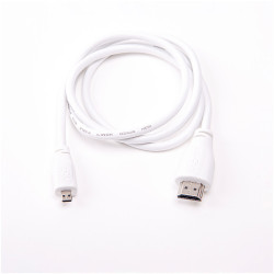 Raspberry Pi 4 Model B HDMI Cable, Micro HDMI To HDMI, 1m, White