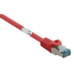 Renkforce RF-5047498 RJ45 Network cable CAT 6A S/FTP 3m Red Flame-retardant