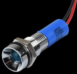 Q8R3CXXB12E Indicator LED, 12 V DC, 8 mm, wired, blue/BrC