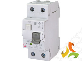Wyłącznik różnicowoprądowy z członem nadprądowym C 25A 1P+N 30mA typ AC KZS-2M AC C25/0.03 002173126 ETI