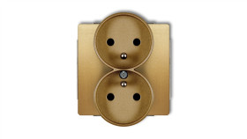 Deco Soft Gniazdo Podwójne Z/U Do Ramki Złoty 29Dgprso-2Zp