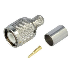 Wtyk TNC męski RG6, prosty zaciskany na przewód