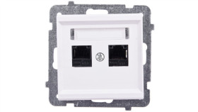Sonata Gniazdo Komputerowe Podwójne 2Xrj45 Kat.5E Ecru Krone Gpk-2R/K/M/27