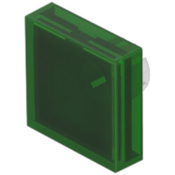 EAO 61-9671.5 Lens flush mounting green 18x18 plastic transparent
