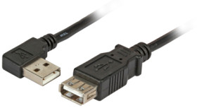 USB 2.0 extension cable, USB plug type A to USB socket type A, 1 m, black, K5246SW.1