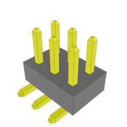 Listwa stykowa PCB 6-pinowe TMMH raster: 2 mm Kąt prosty 2-rzędowe Samtec Otwór przelotowy405 V Bez osłony