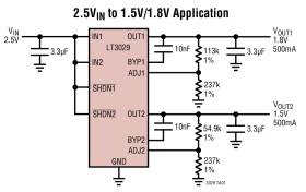 Dual 500mA/500mA Low Dropout, Low Noise, Micropower Linear Regulator