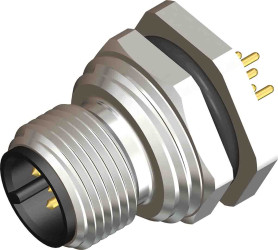 Złącze wielostykowe przemysłowe 5-pinowe M12 Montaż tylny Wtyczka RS PRO