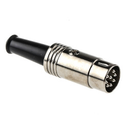 Wtyk Din 8 -pinowe Męski Montaż na kablu 60 V AC