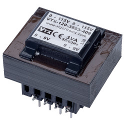Vigortronix VTX-120-3803-409 PCB Transformer 115V&#x2B;115V 3VA 9V&#x2B;9V