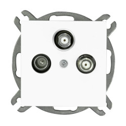 Gniazdo abonenckie podwójne RTV satelitarne biały moduł GAPS/2-Pr moduł BI