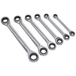 Siegen S0636 Double End Ratchet Ring Spanner Set 6pc Metric